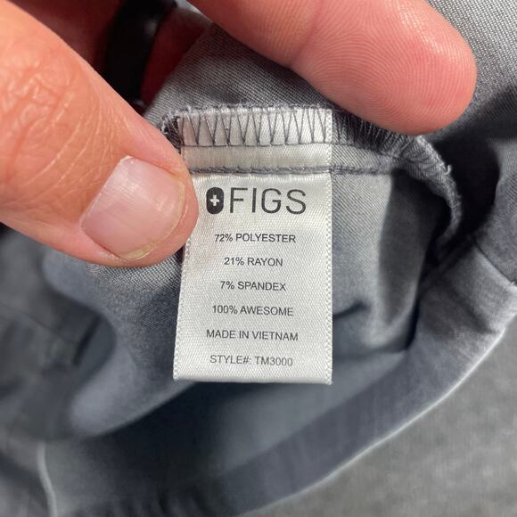 Figs Chisec Three-Pocket Scrub Top Men's M Gray Medical Nursing Uniform Hospital - Picture 7 of 10